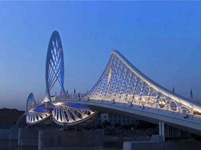 Projeto de iluminação de paisagem Feng River Jinwan Pedestrian Bridge No distrito novo de Xi Xian