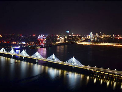 Projeto da iluminação da paisagem noturna da ponte de Chaoyang, Nanchang